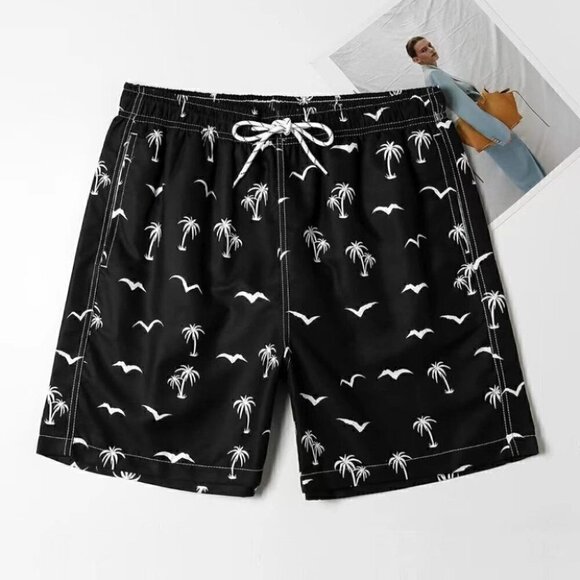Black Mens Swim Shorts - Picture 1 of 6
